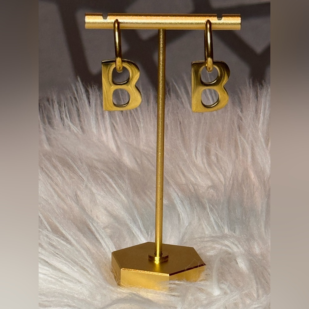 New Arrivals! Fashion Gold - Tone Initial Earrings .